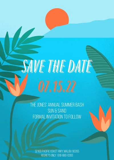 Template Sunny Aqua Summer Bash Invitation Poster