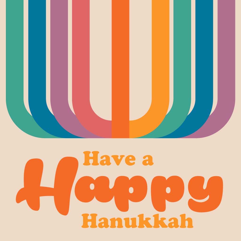 Colorful Hanukkah Menorah Poster Design