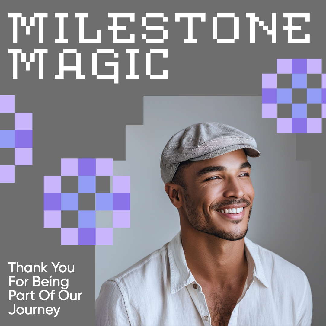 Milestone Magic Instagram Square Post in Grey