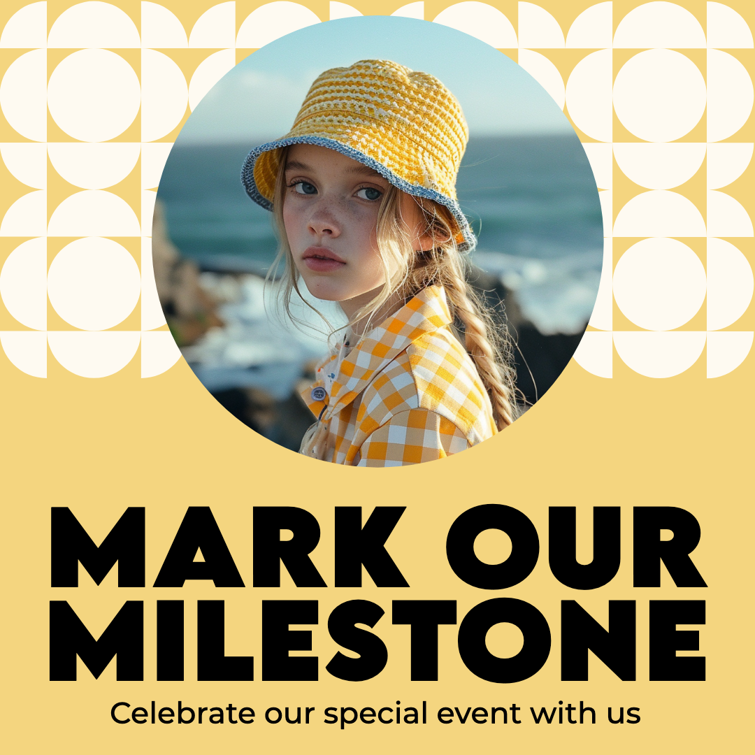 Template Celebrate Our Milestone Instagram Post in Yellow