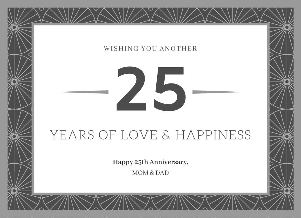 Elegant Silver Anniversary Celebration Poster Design