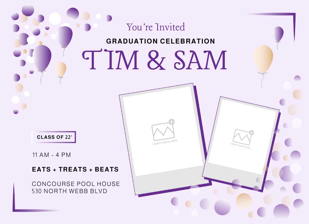 Lavender and Cream Graduation Party Invitation Post