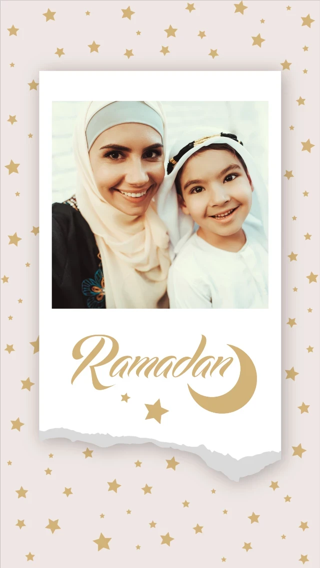 Template Ramadan Greetings Pink Gold Social Media Post