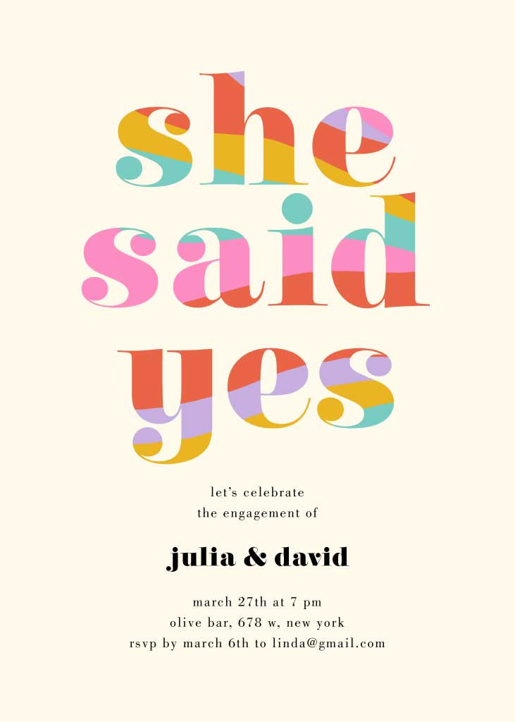 Template Charming Engagement Celebration Invitation Poster