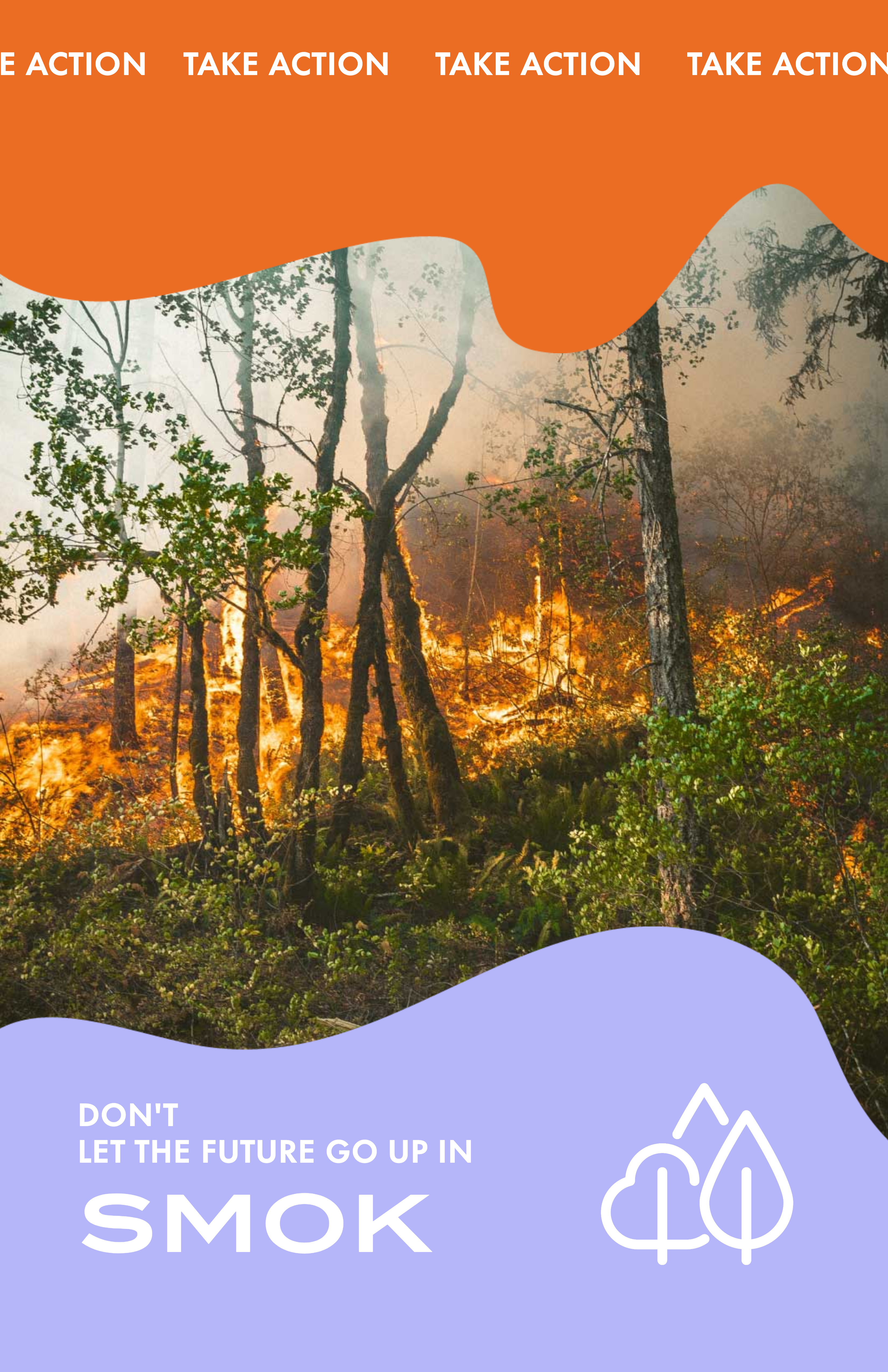 Orange and Blue Forest Fire Awareness Poster