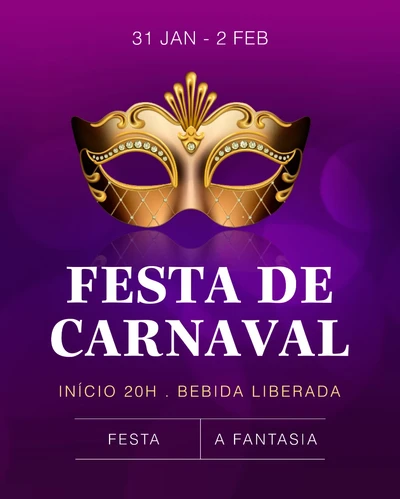 Template Carnaval Celebration Purple Poster Design