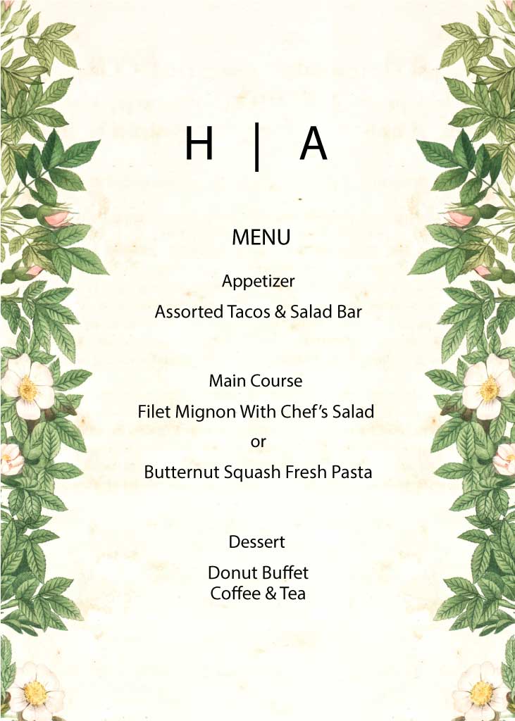 Elegant Green Floral Menu Template Design