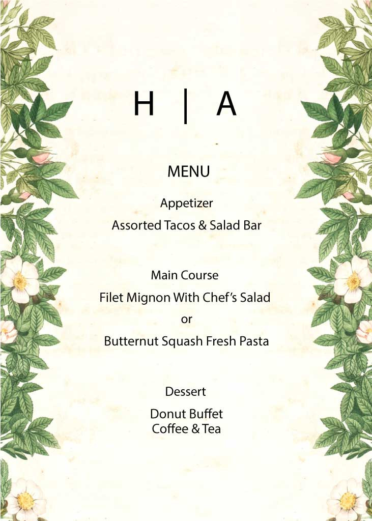 Template Elegant Green Floral Menu Template Design