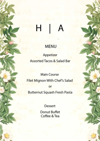 Template Elegant Green Floral Menu Template Design
