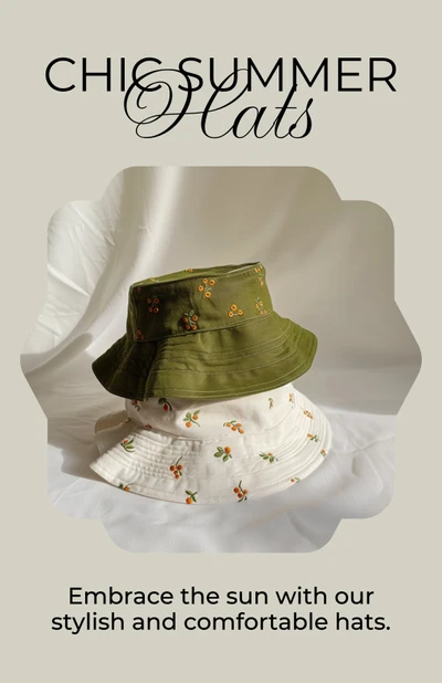 Olive and Cream Summer Hats Poster