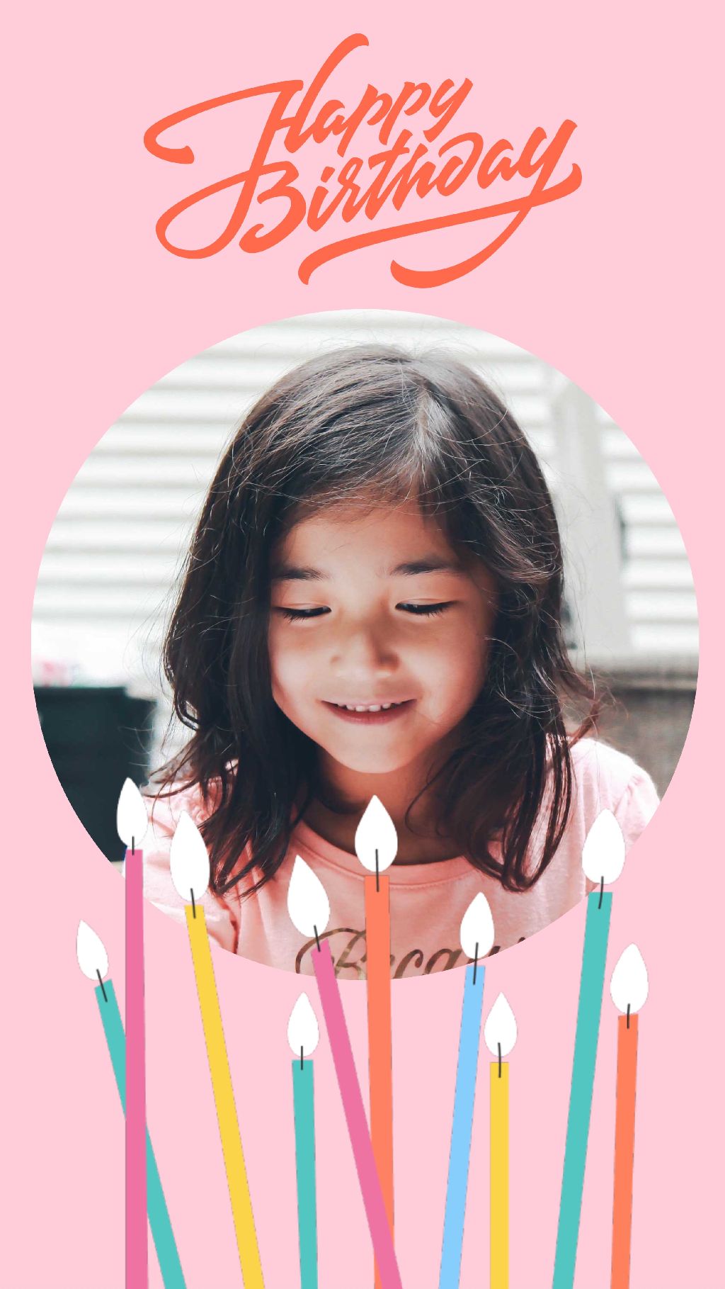 Cheerful Pink Birthday Poster with Candles