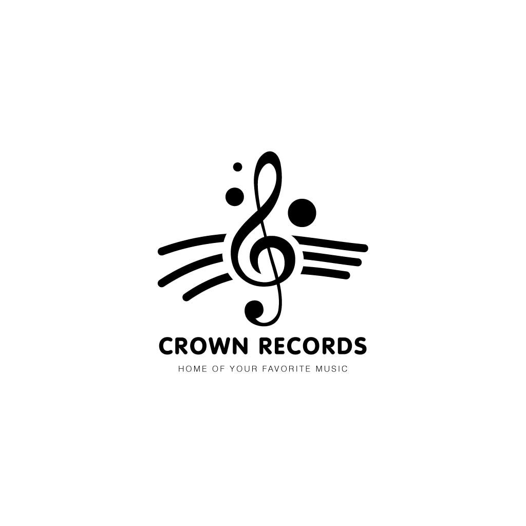 Template Sleek Black Music Record Logo Poster