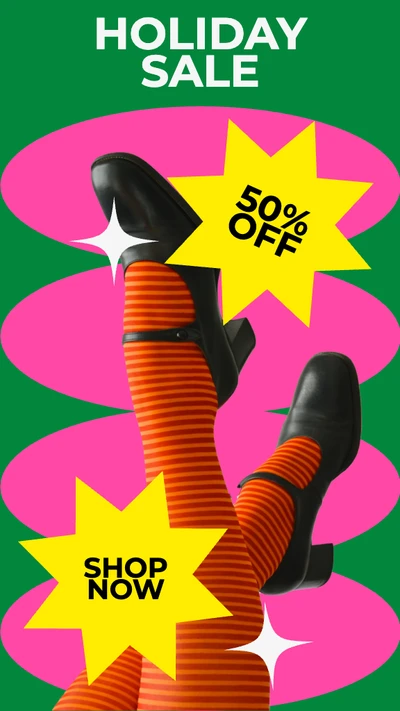 Vibrant Green Pink Sale Poster Design