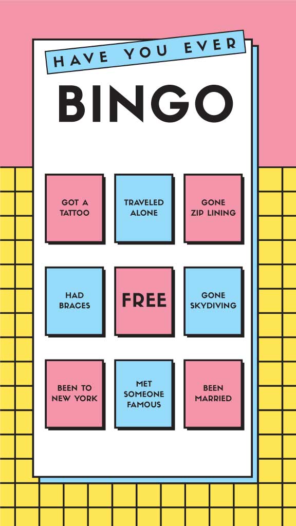 Engaging Blue and Pink Bingo Game Poster