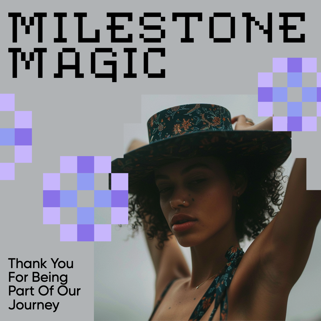 Chic Black Instagram Post Milestone Magic