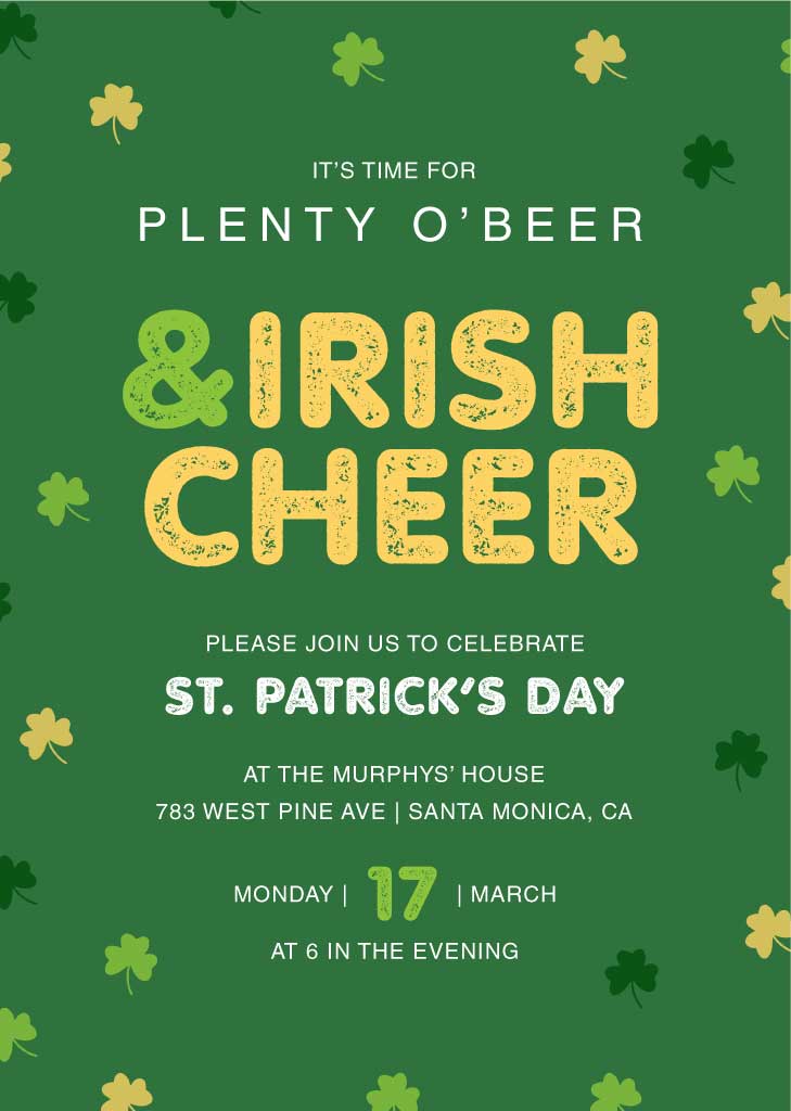 Green and Gold St. Patrick's Day Party Poster