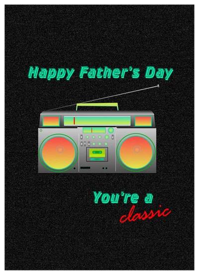 Template Retro Boombox Father's Day Poster Design