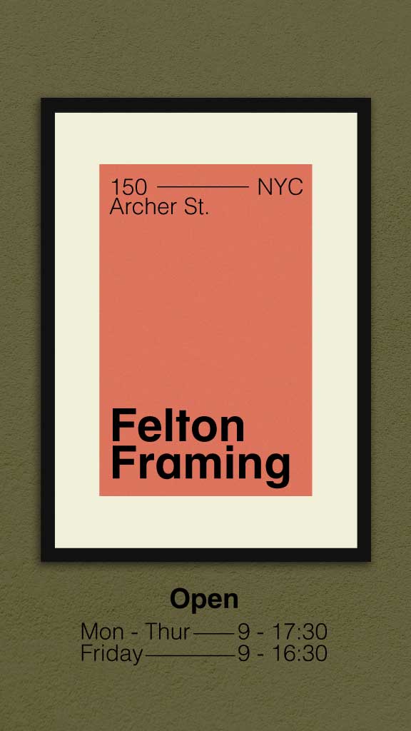 Template Salmon and Black Chic Framing Shop Poster