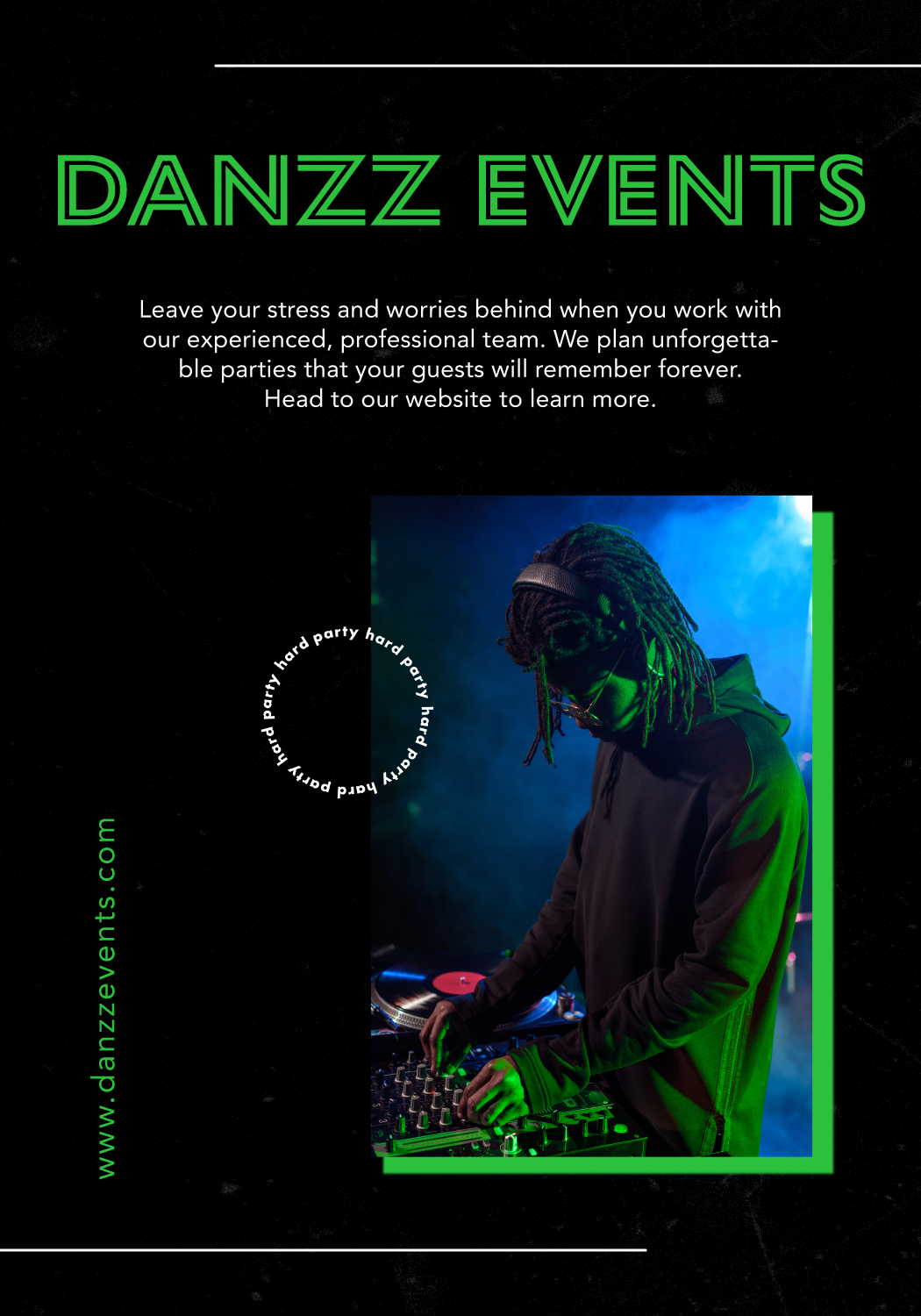 Template Electrifying DJ Event Poster with Striking Green Highlights