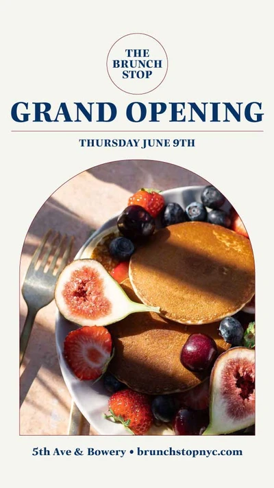 Template Sunny Brunch Stop Grand Opening Poster