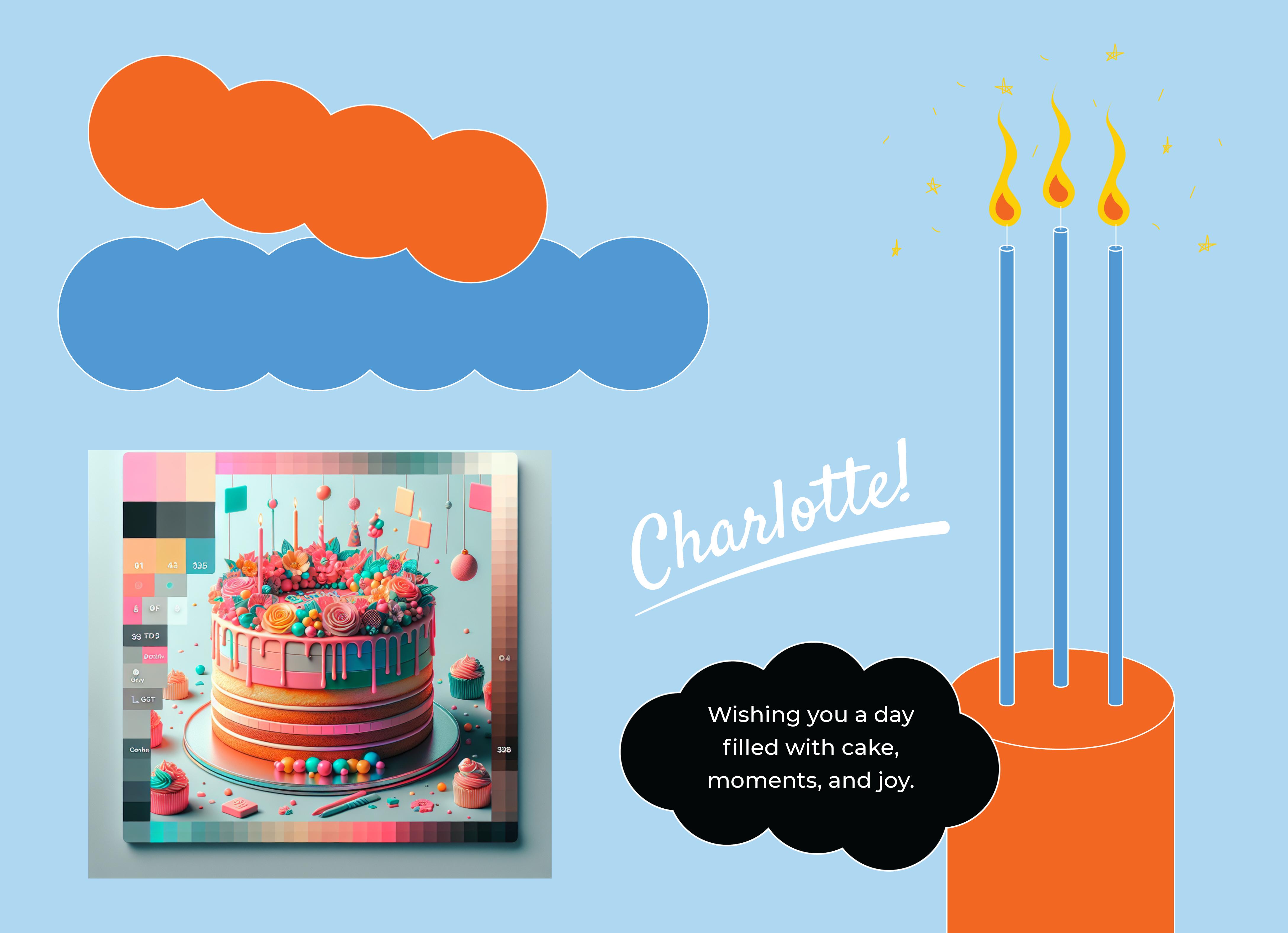 Vibrant Black and Orange Birthday Poster Design