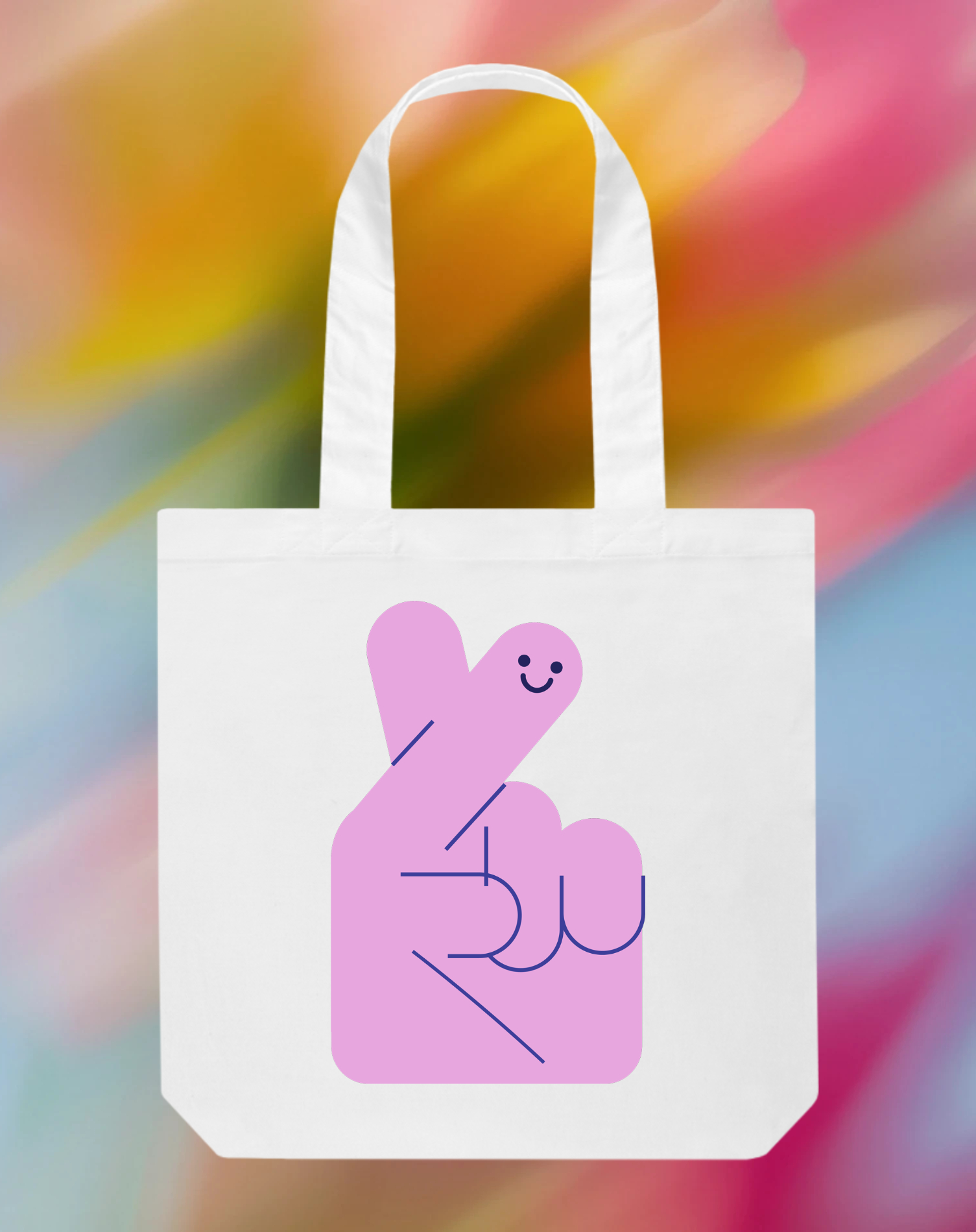 Template Playful Pink Hand Tote Bag Design