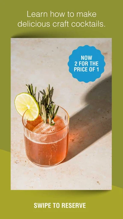 Template Chic Craft Cocktail Class Ad in Beige Tones