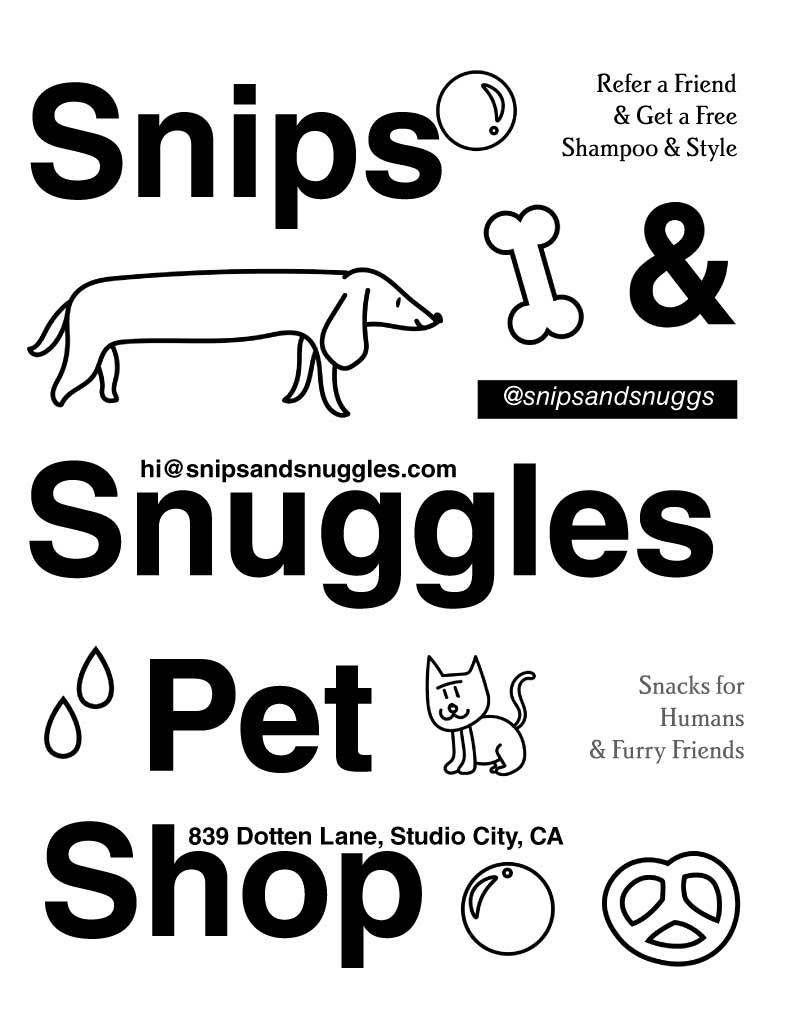 Chic Black and White Pet Shop Poster