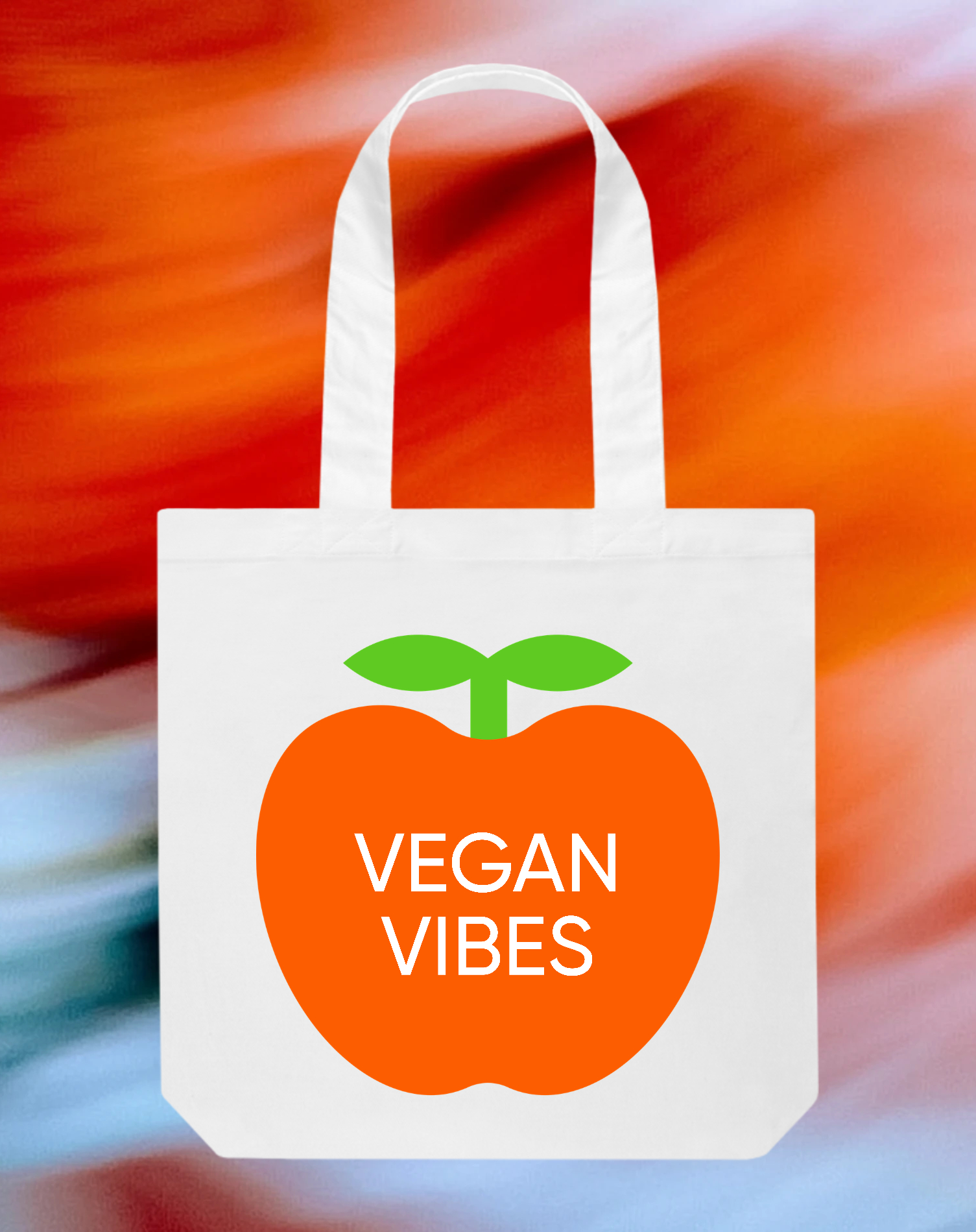 Template Bright Orange Vegan Vibes Tote Bag Design
