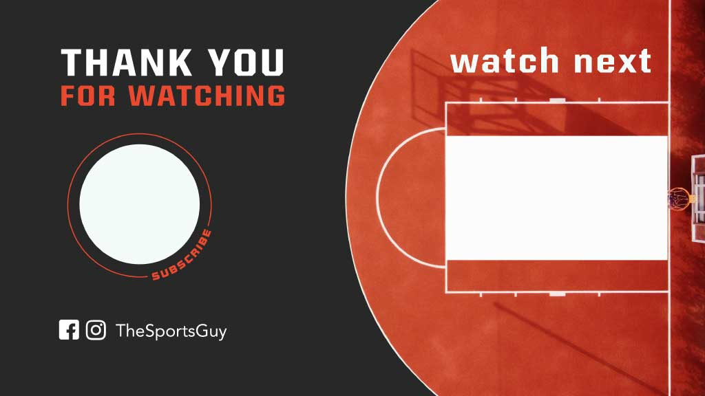 Template Dynamic Red Basketball YouTube End Screen Post