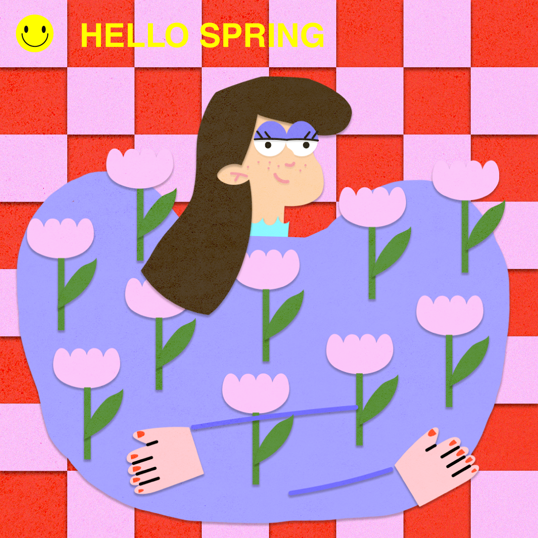 Hello Spring Periwinkle Social Post Design