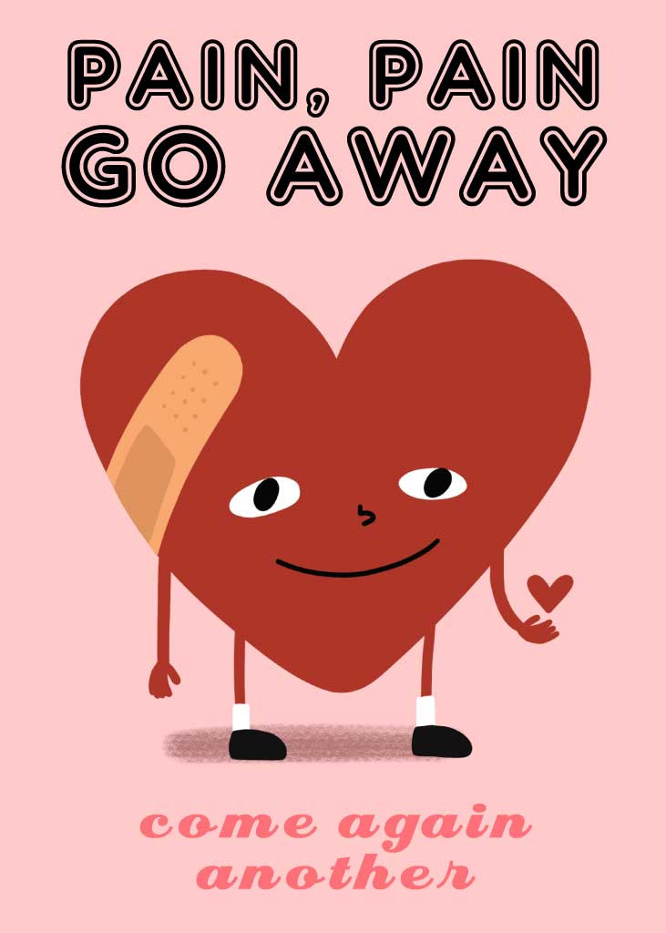 Template Cheerful Pink Heart Health Awareness Poster