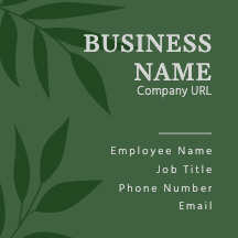 Green Botanical Business Card Design Template