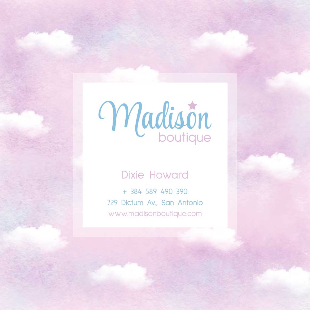 Elegant Boutique Business Card Template in Lilac