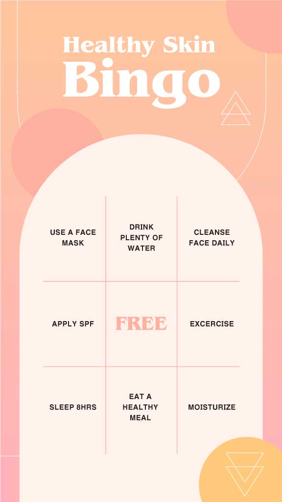 Peachy Wellness Bingo Game Poster