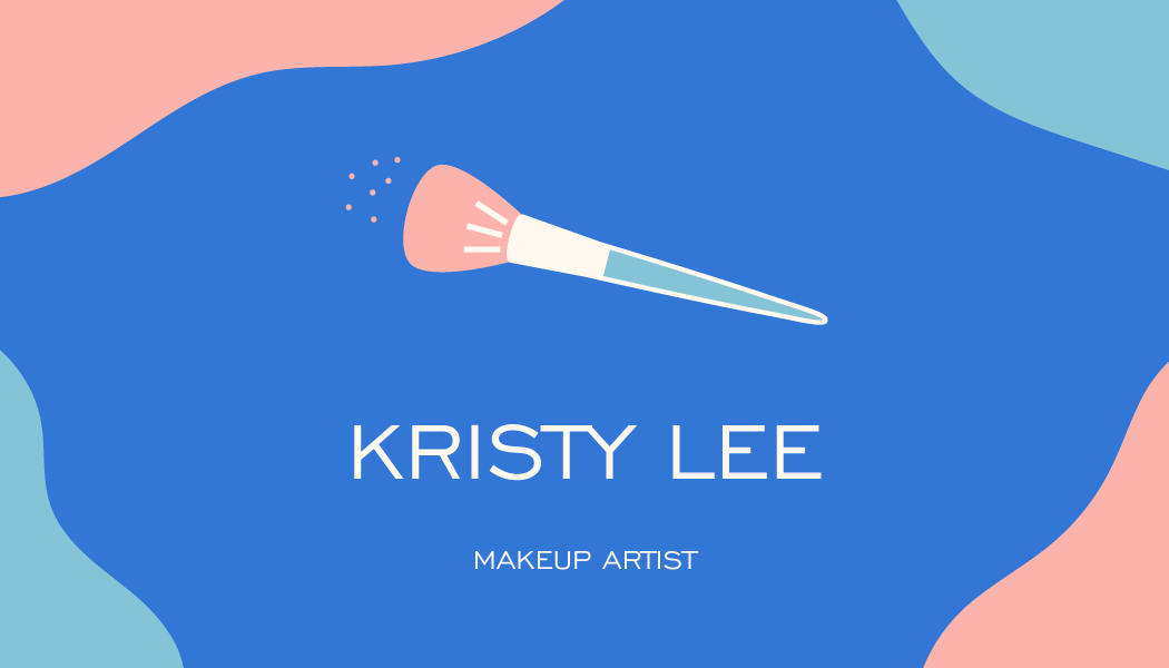 Template Elegant Blue and Peach Makeup Artist Post