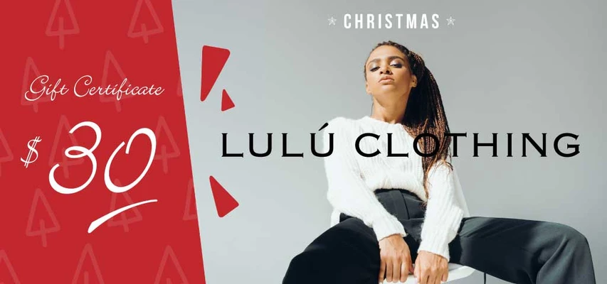 Template Elegant Christmas Voucher Design in Red and Grey