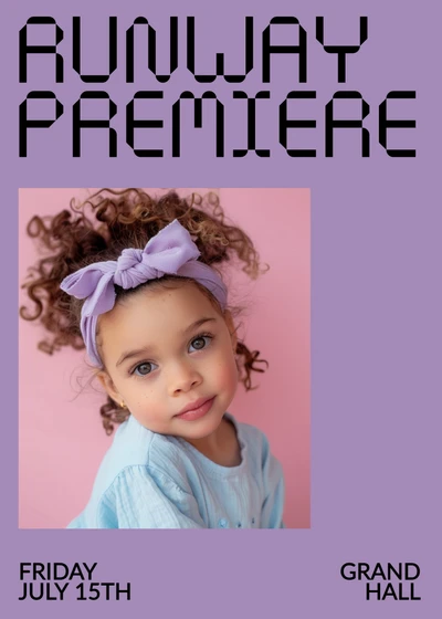 Template Charming Lavender Runway Premiere Invitation Design