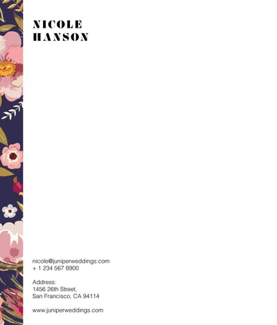 Template Navy Floral Elegance Business Card Template