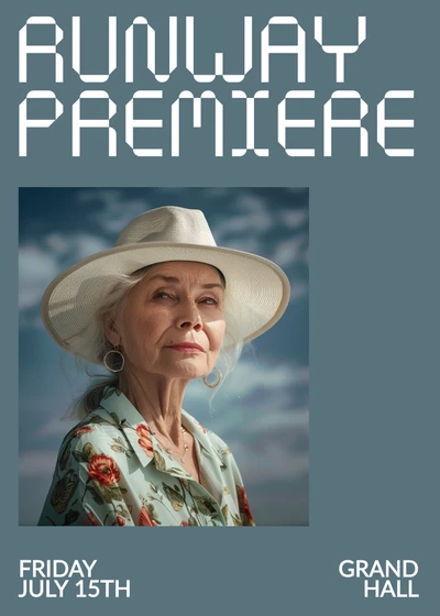 Template Elegant Runway Premiere Invitation in Blue