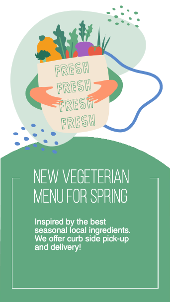 Vibrant Spring Vegetarian Menu Poster