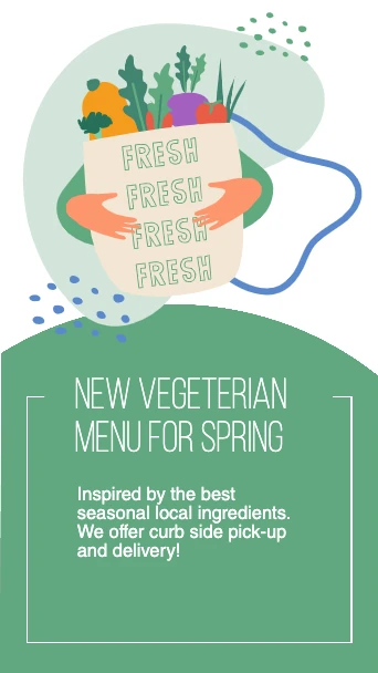 Template Vibrant Spring Vegetarian Menu Poster