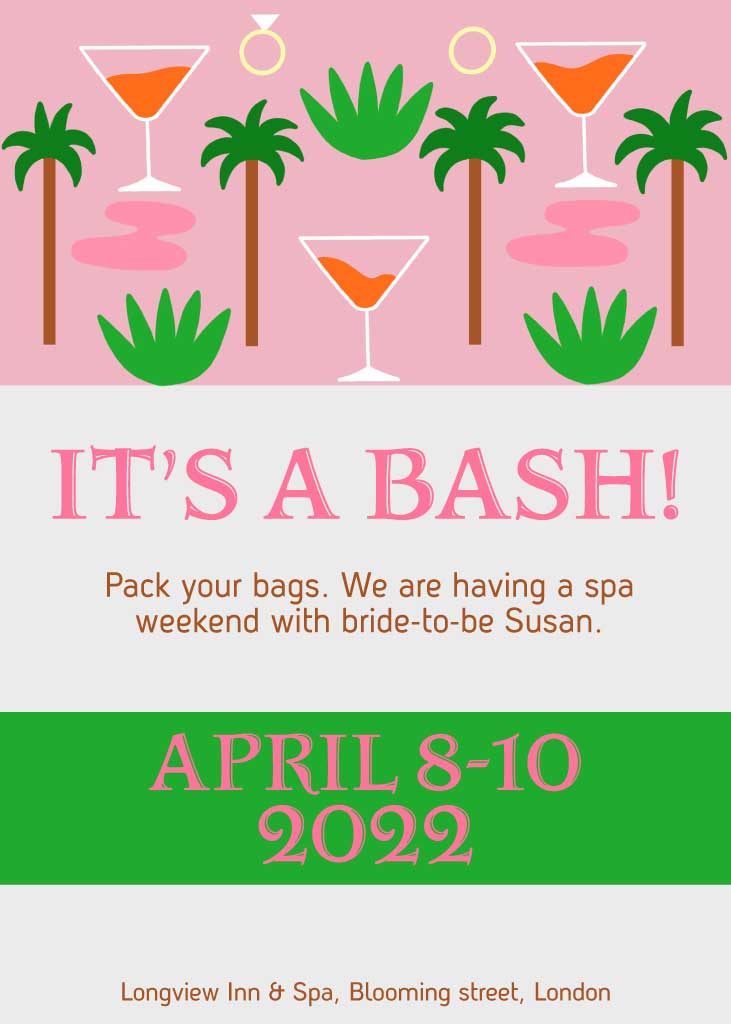 Tropical Pink Spa Weekend Invitation Post