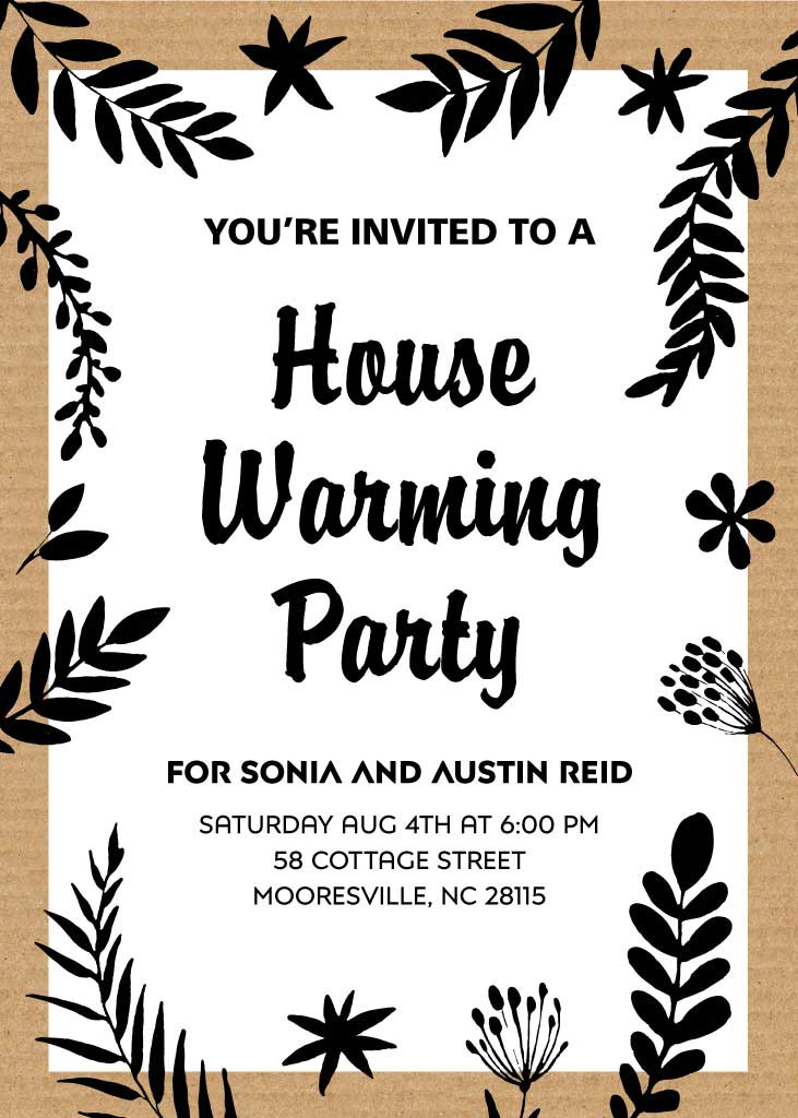 Template Elegant Black and White Invitation Post Template