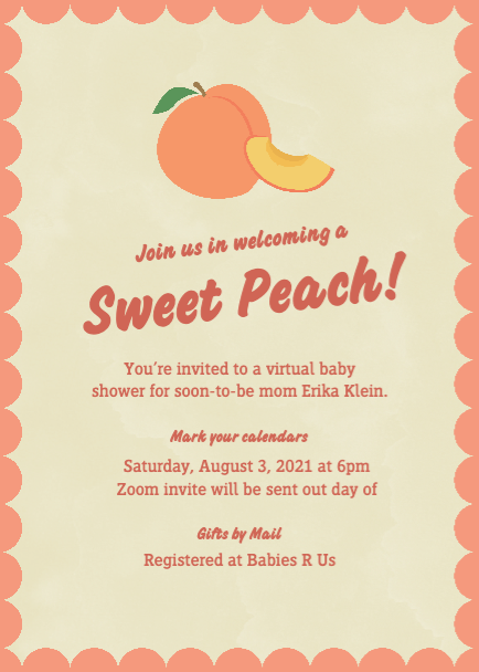 Peachy Baby Shower Invitation Post Template