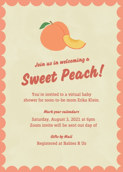 Template Peachy Baby Shower Invitation Post Template