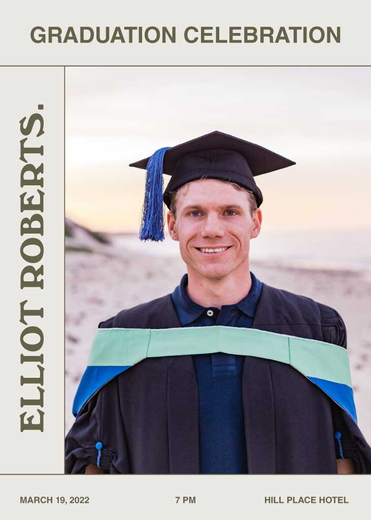 Template Ivory and Sage Graduation Celebration Poster