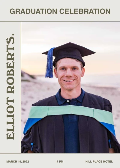 Template Ivory and Sage Graduation Celebration Poster