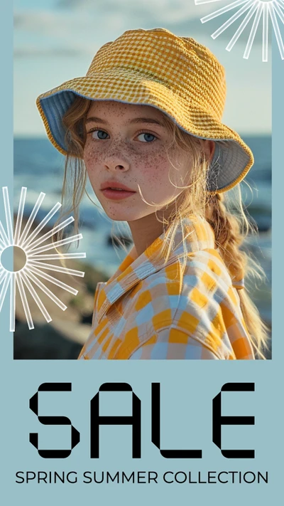 Template Chic Instagram-Story Design in Blue and Yellow