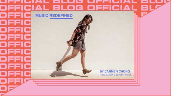 Template Chic Music Blog Post Template in Coral Peach